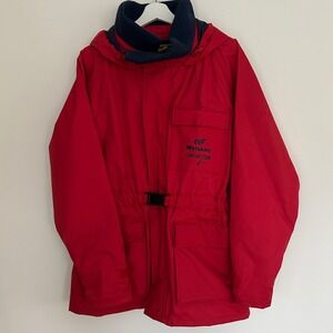 Vintage Wetskins Weatherproof Windbreaker Men Red Black Hooded Jacket XS Outdoor